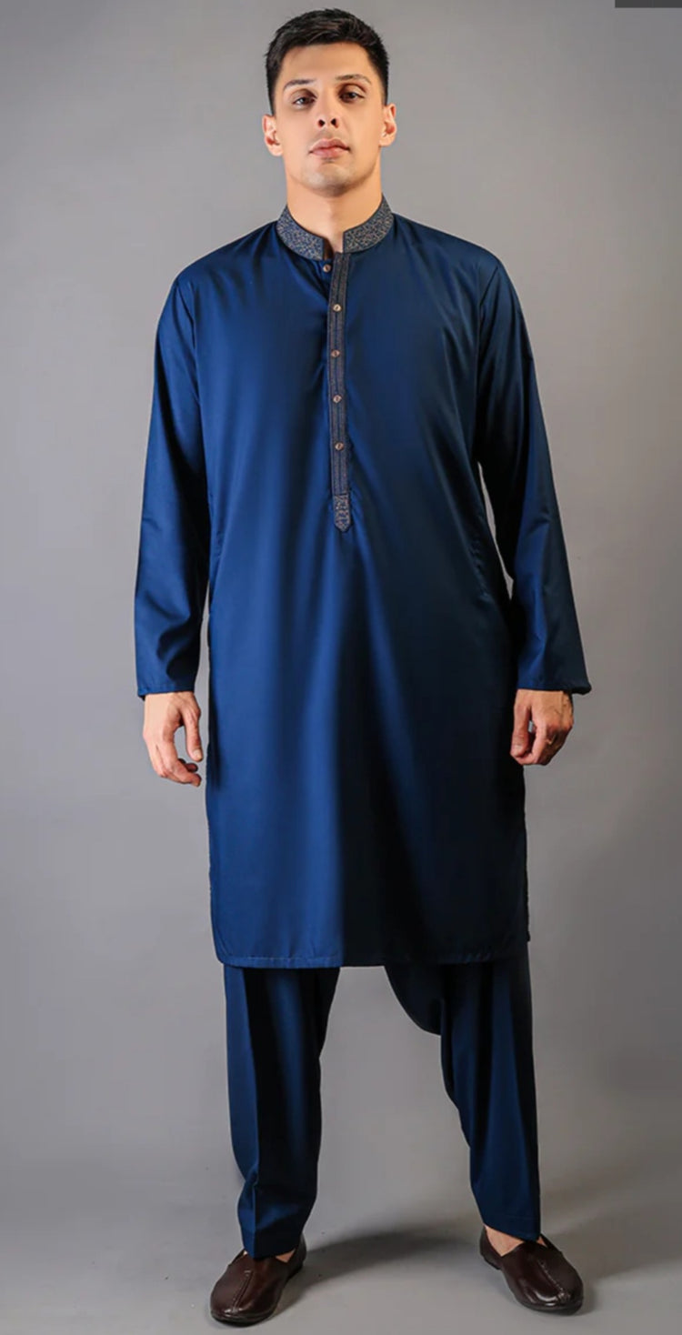 Cobalt Blue mens kameez shalwar