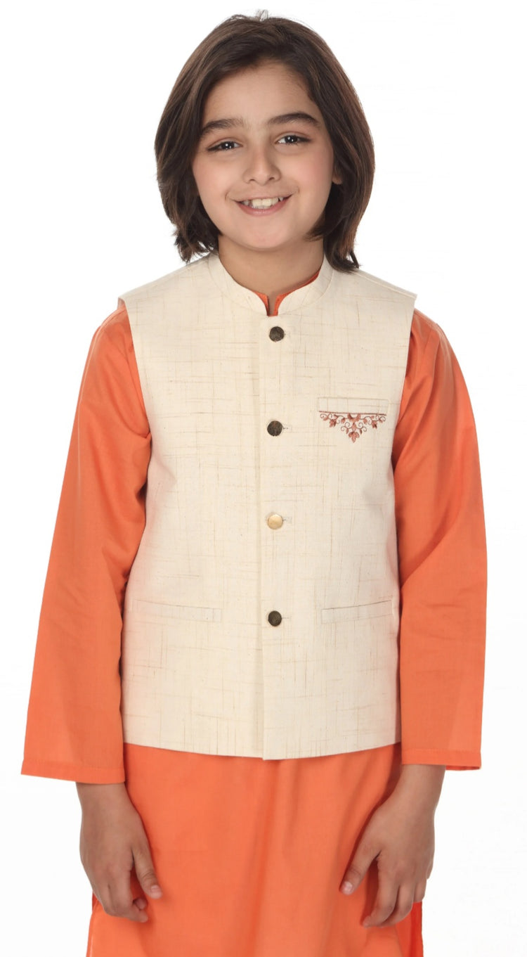 Boys Off white waistcoat