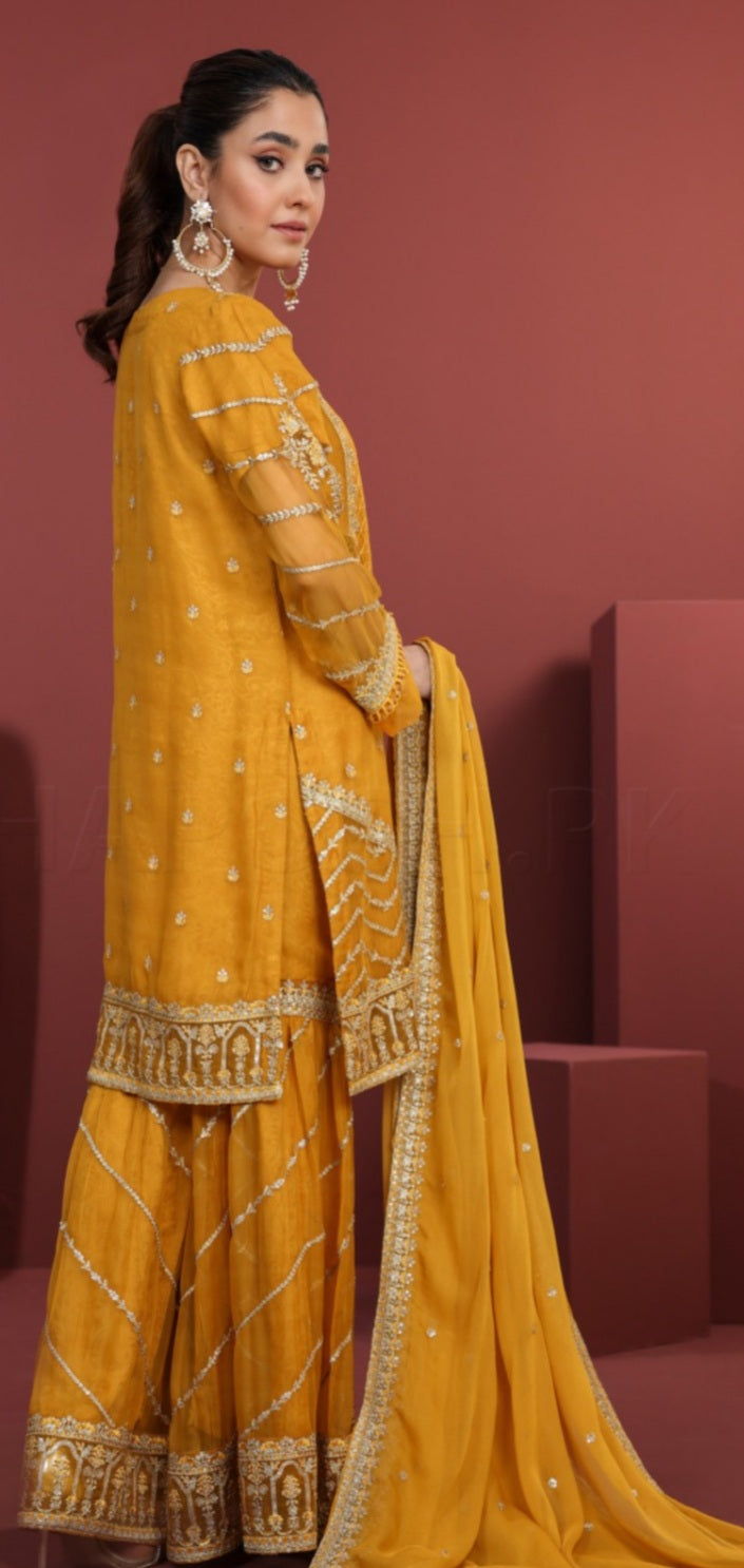 Yellow Gharara set 3pc
