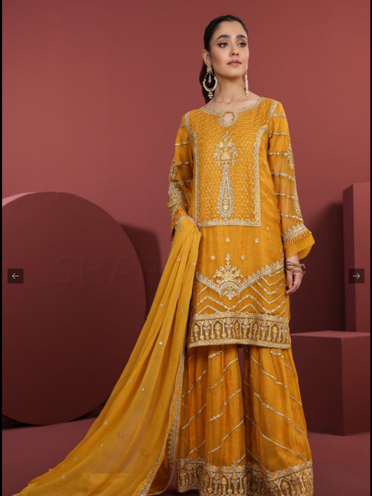 Yellow Gharara set 3pc