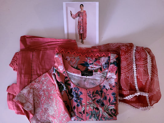 Peachy pink lawn 3pc