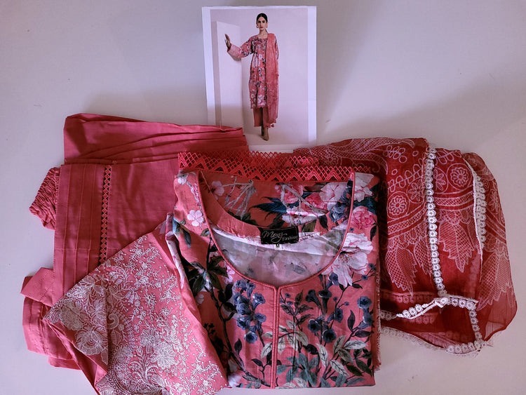 Peachy pink lawn 3pc