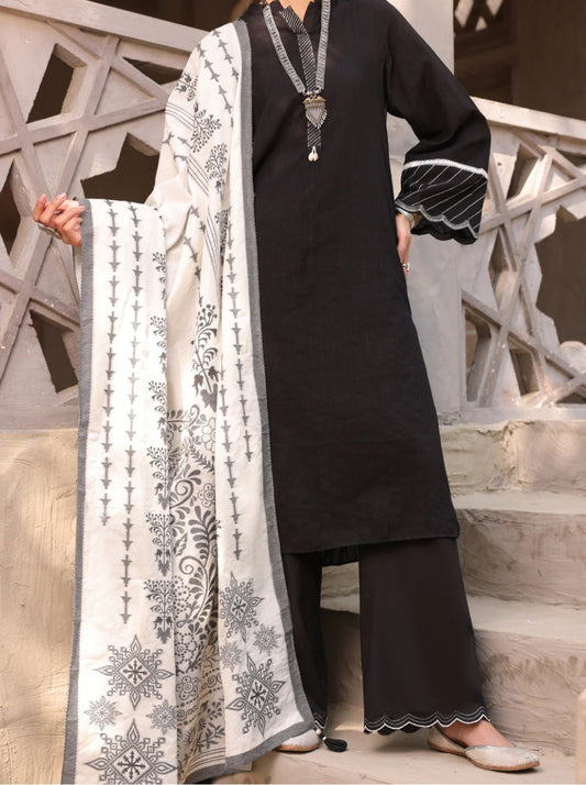 Jaquard duppata 3pc dress