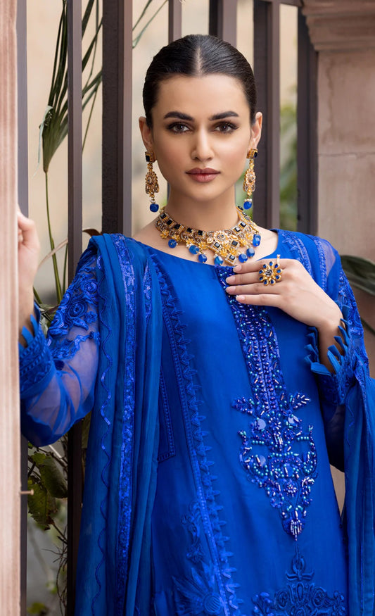 Chiffon Royal blue 3pc