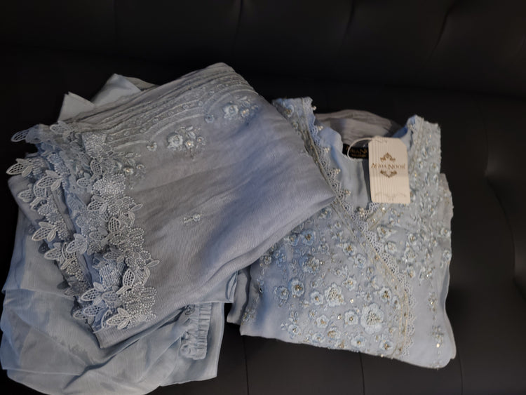 Sky blue Aghanoor 3pc