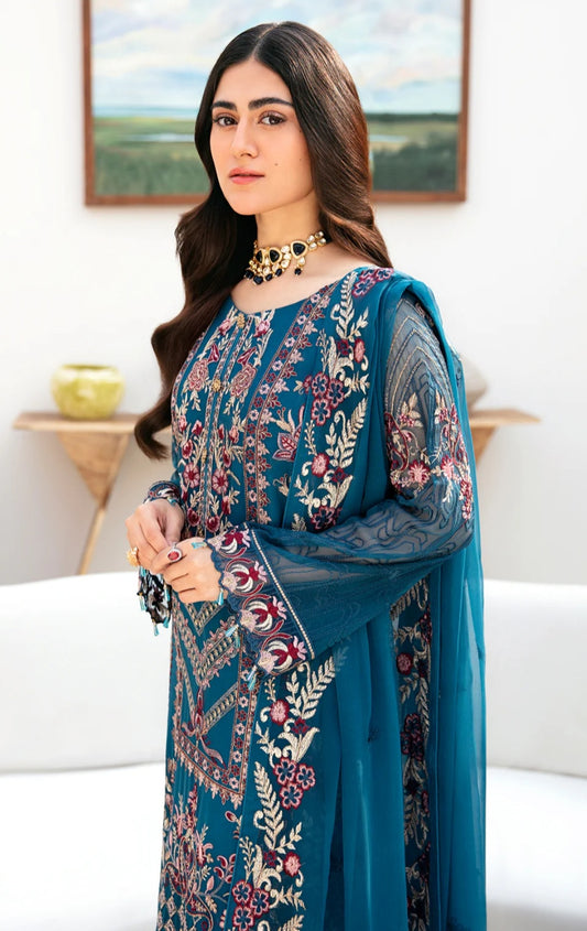 Peacock green chiffon 3p