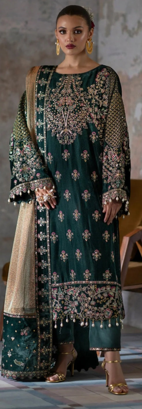 Velvet Green 3pc dress