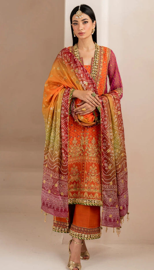 Rust magenta chiffon 3pc