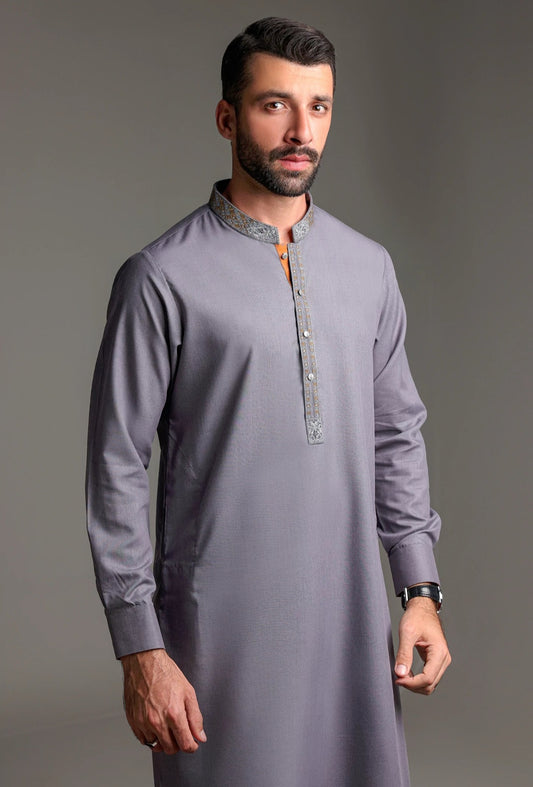 Light Grey Mens Kurta Pajama