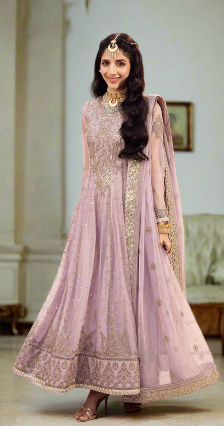 Lillac net frock 3pc