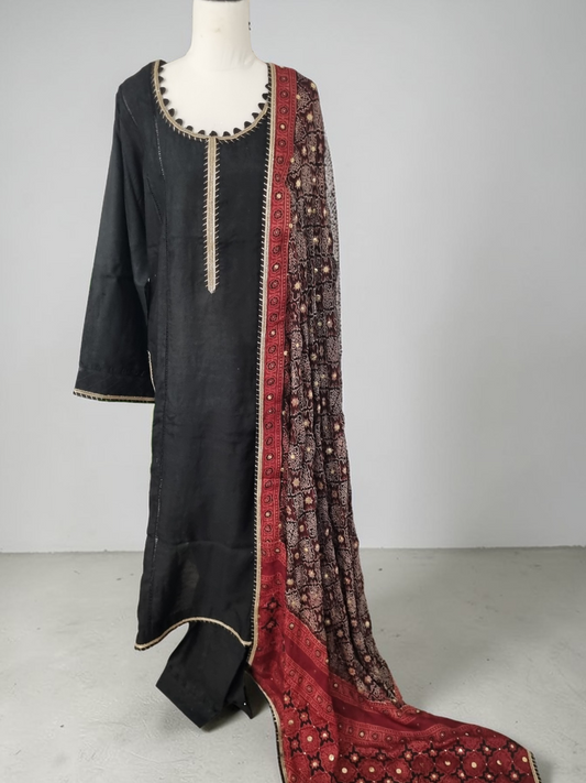 Ajrak silk dress