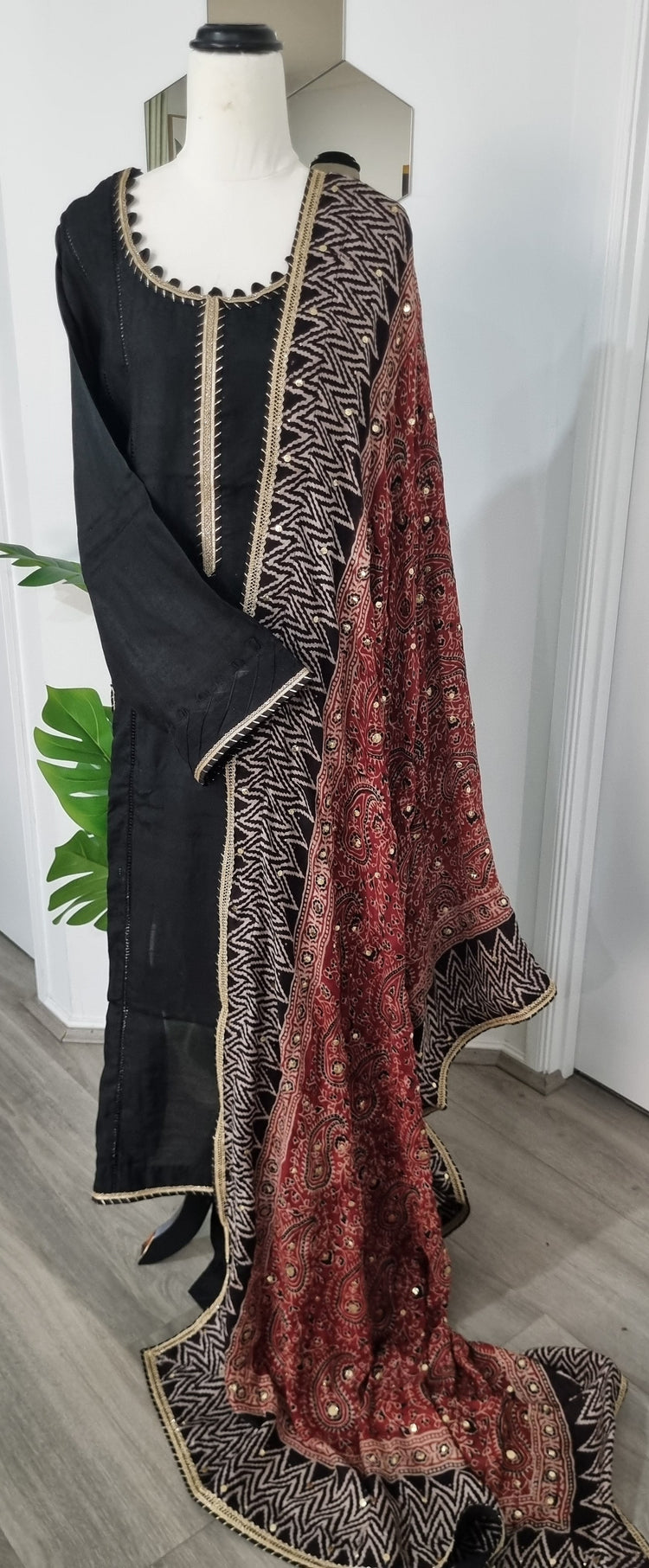 Ajrak silk dress