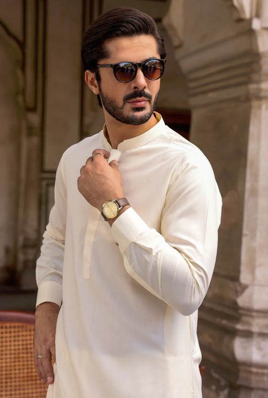 Cream Mens Kameez Shalwar