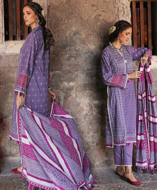 Purple & Magenta lawn 3pc