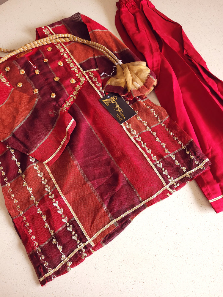 Redish Maroon Girls 3 Piece Suit