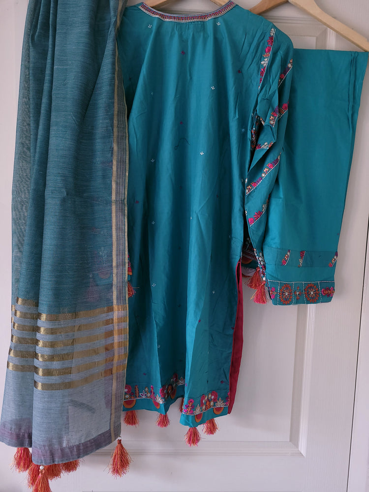 Aqua blue luxury lawn