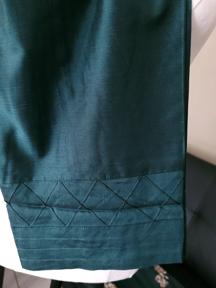 Dark EmeraldGreen silk 3pc