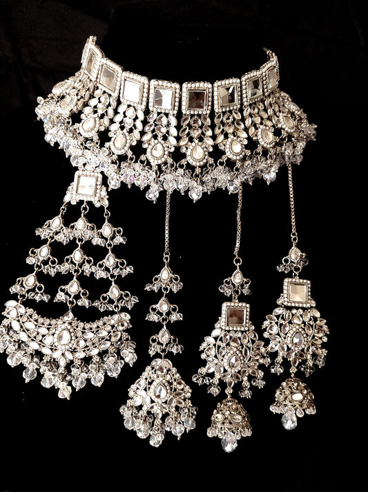 Silver bridal jewellery set