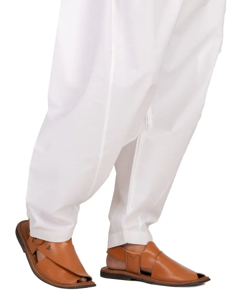 Off white Men CottonSilk Shalwar