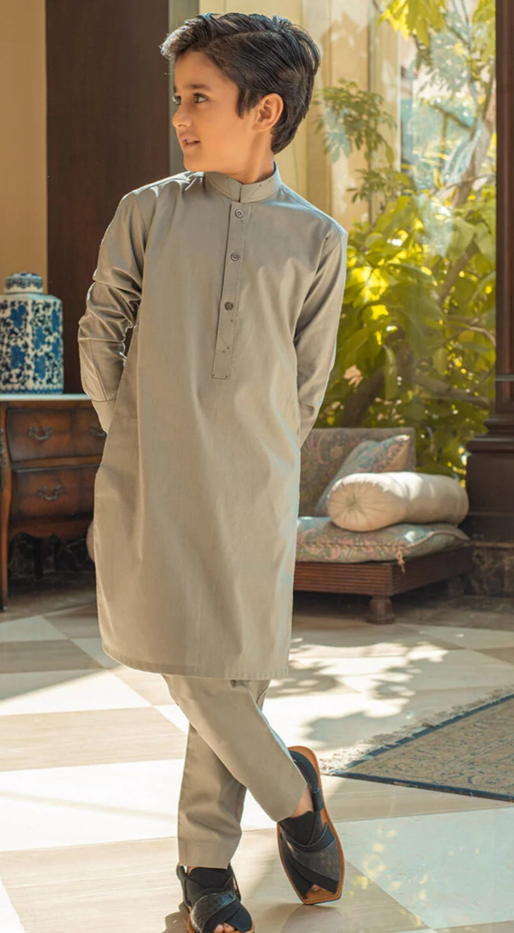 Grey boys kurta set