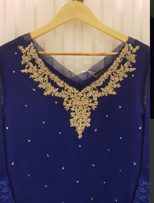 Navy blue cottonnet 3pc