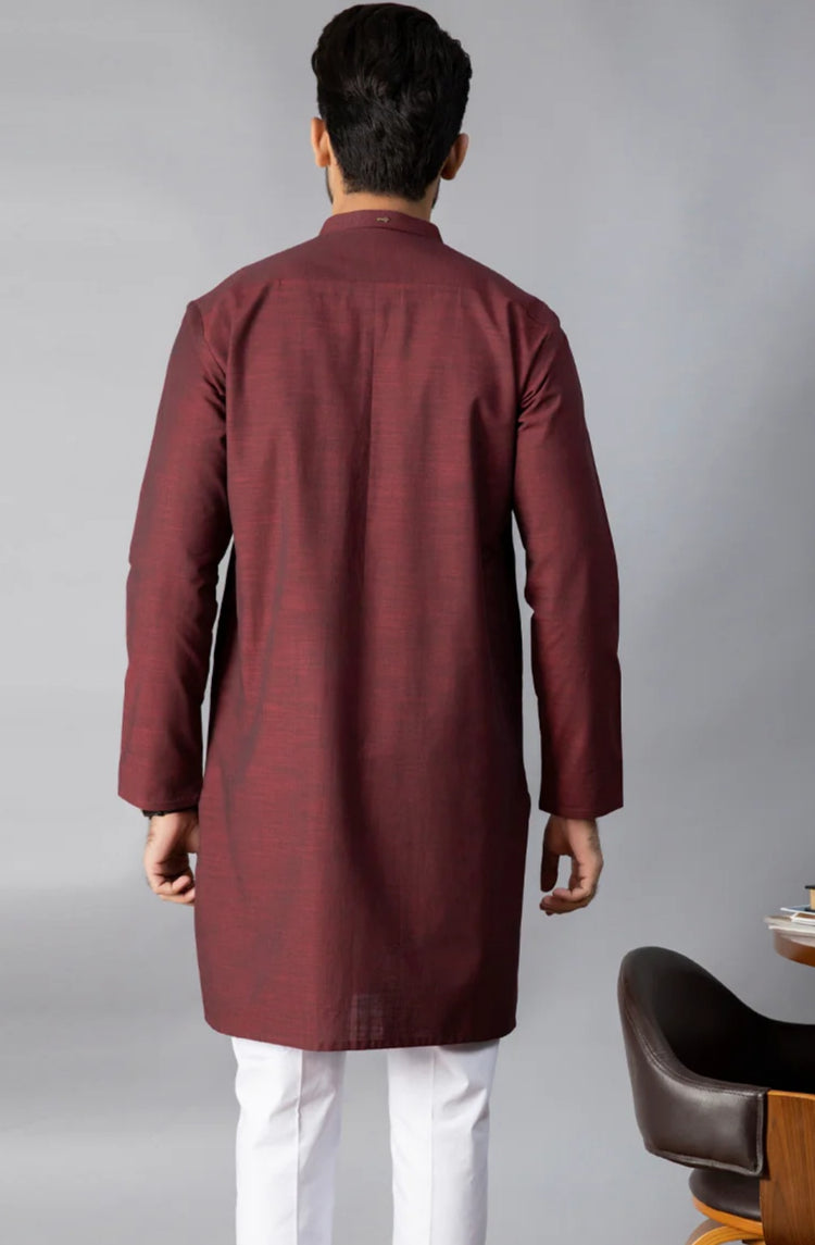Maroon Mens Kurta