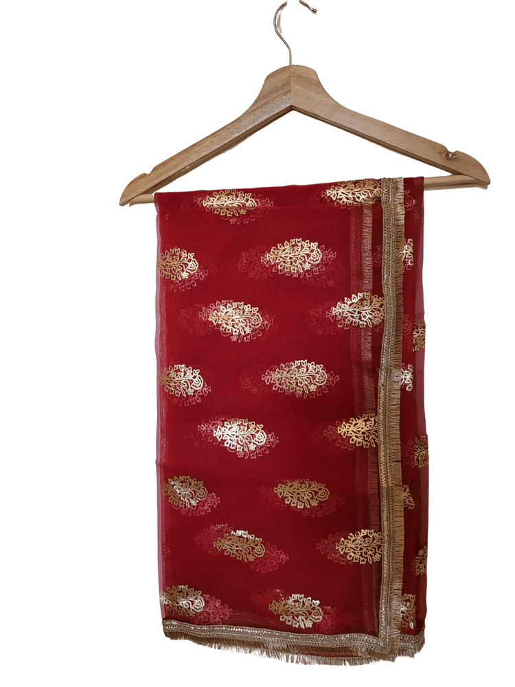 Block Printed Organza Dupatta
