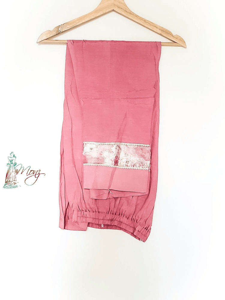 Embroidered Fancy Tea Pink Gown 4 Piece Dress