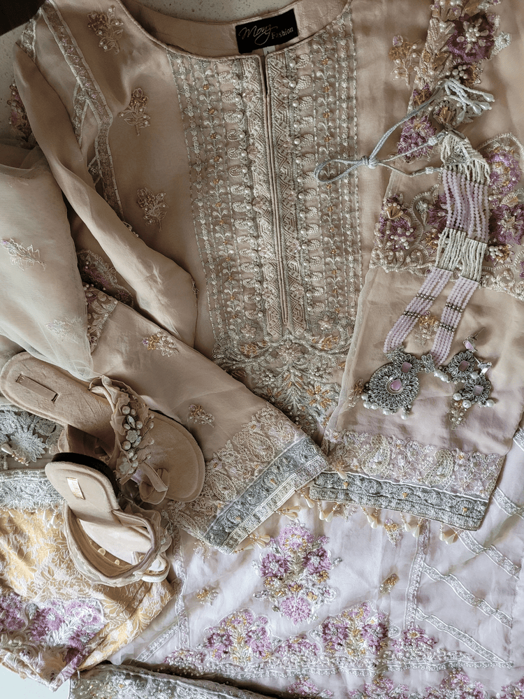 Ethnic Royal Light Tea Pink 3 Piece Suit