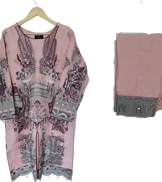 Hayat Light Peachish Pink 3 Piece Dress