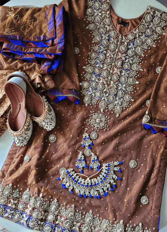 Mehndi Gota Work 3 Piece Suit