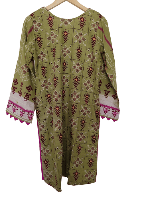 Minty & Pinky Printed Khadder Shirt