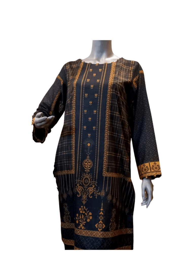 Printed Lawn Greyish Blue Kurti