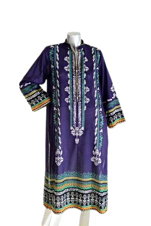 Purple & Green Digital Printed Lawn Shirt