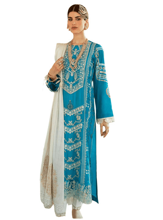 Rajbari Ferozi Embroidered 3 Piece Suit