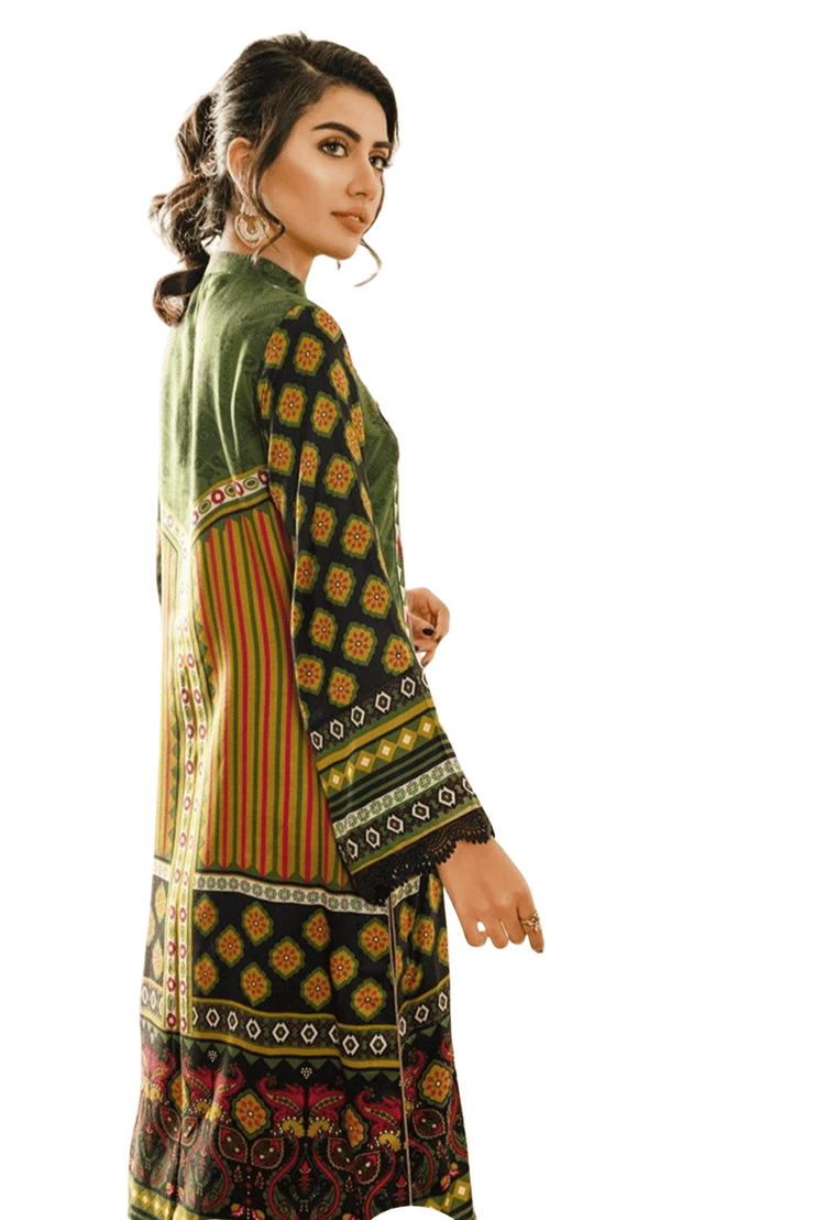 Rang Rasiya Green & Mustard Twill Linen Shirt