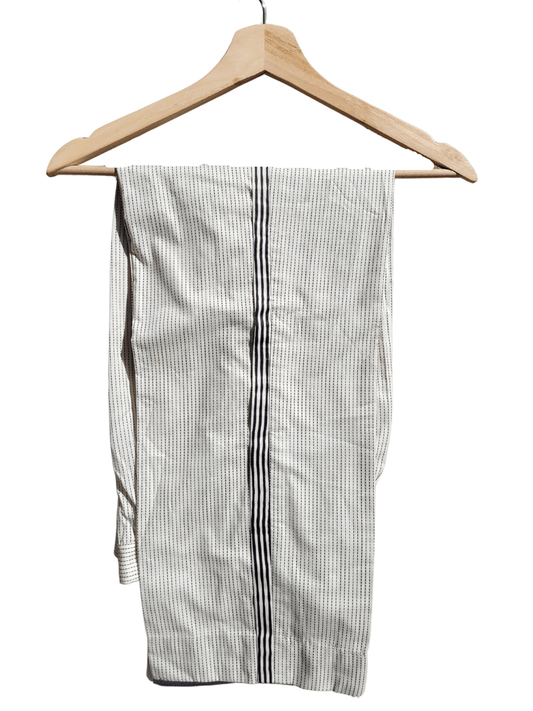 Sapphire black and white lined cotton trouser