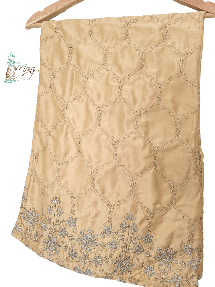 Silk Golden Embroidered Bell Bottom