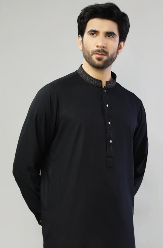 Black Embroiderd mens 3pc