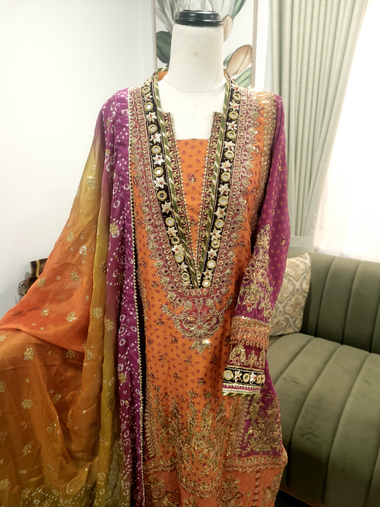 Rust magenta chiffon 3pc