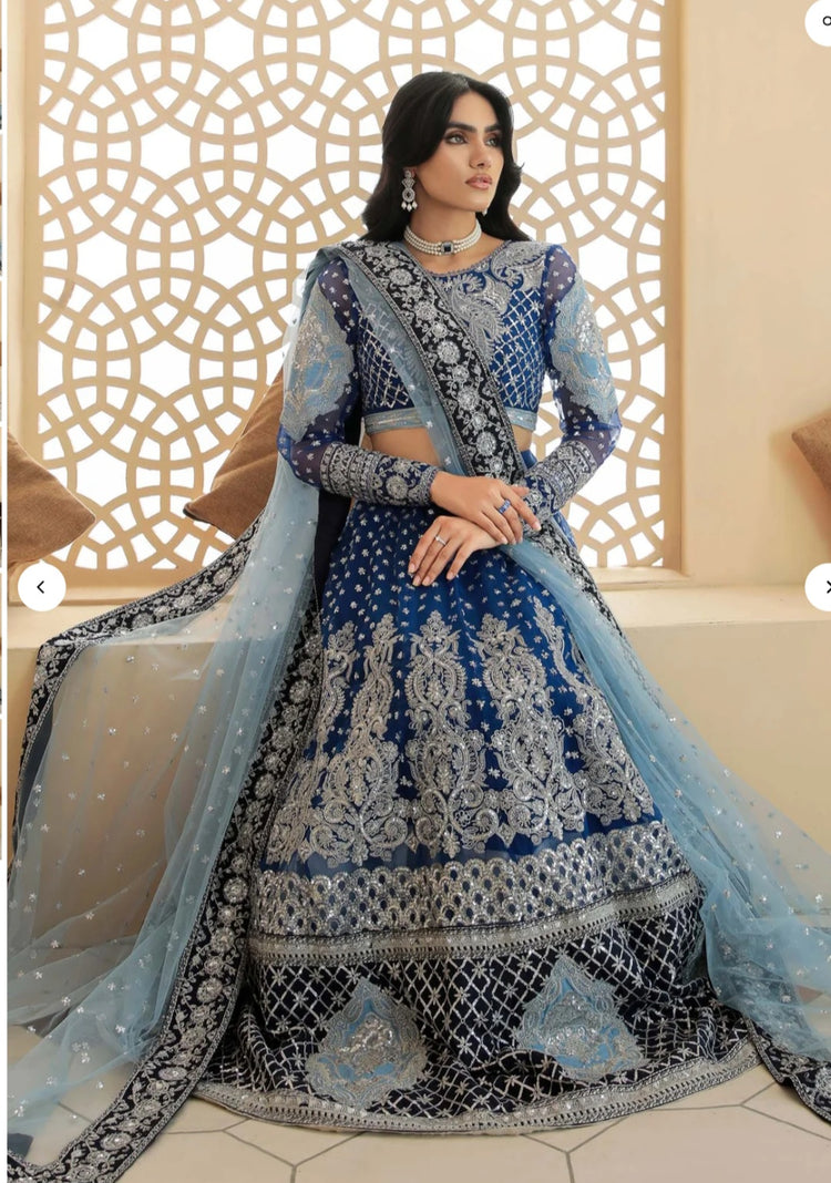 Blue heavy luxury lehnga 3pc