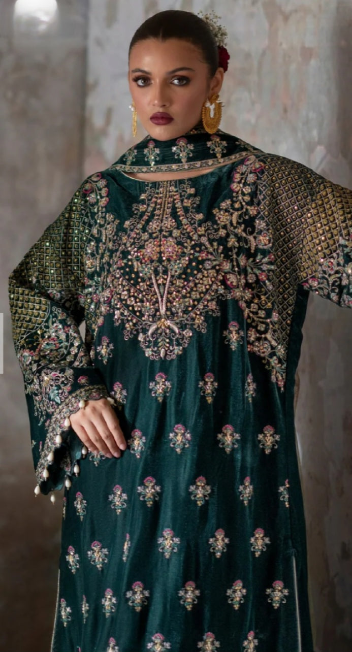 Velvet Green 3pc dress
