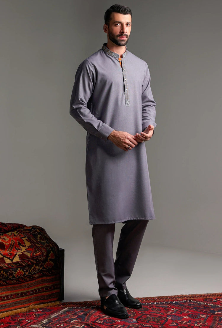 Light Grey Mens Kurta Pajama