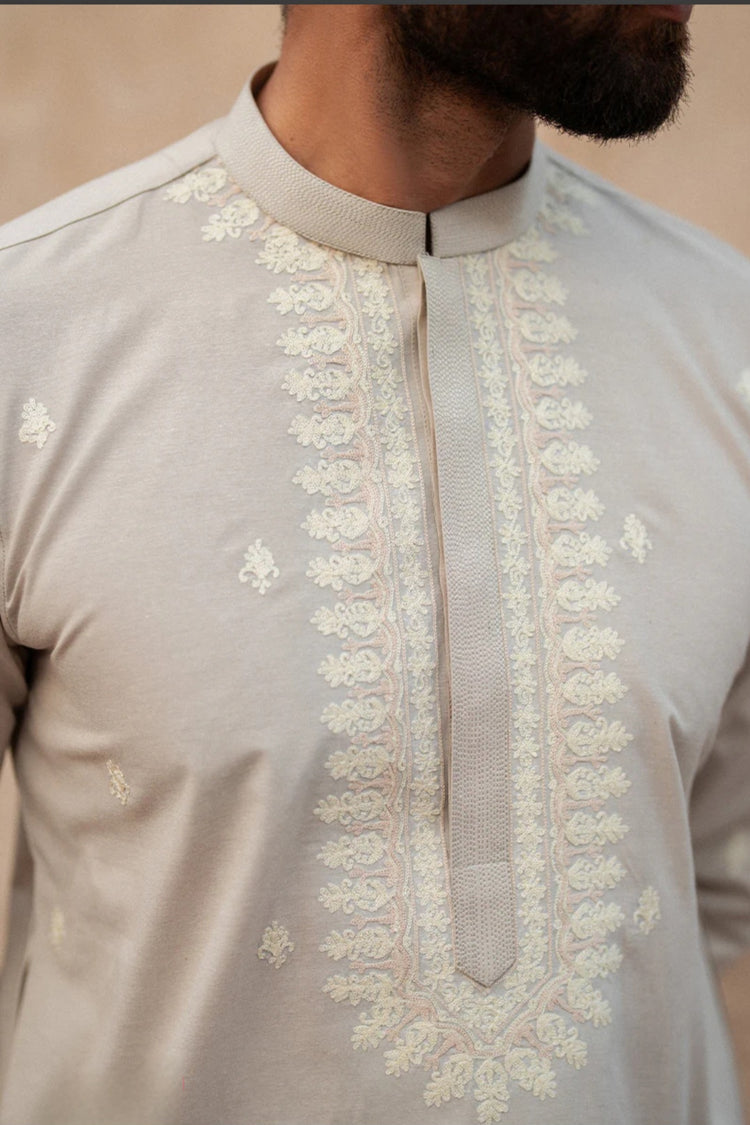 Salmon pink men's kurta 2pc set