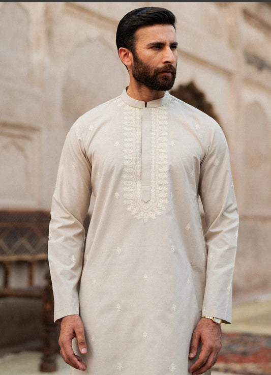 Salmon pink men's kurta 2pc set