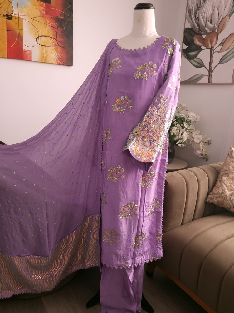 Lilac silk 3pc