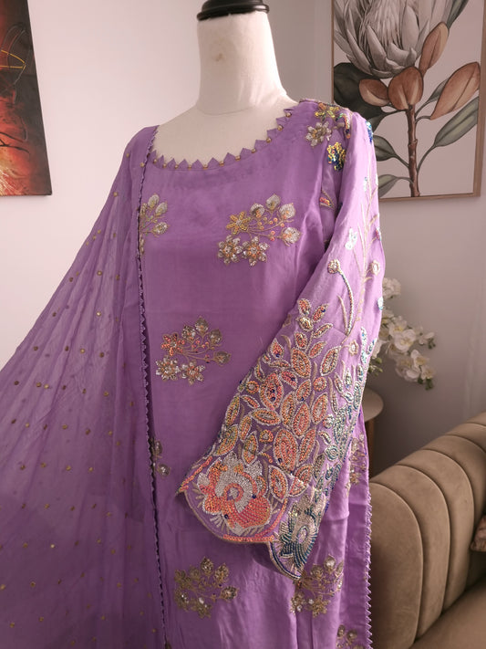 Lilac silk 3pc