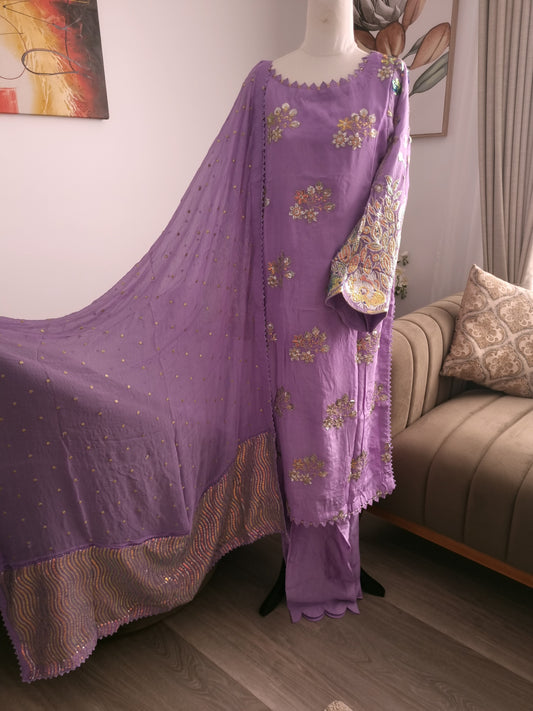 Lilac silk 3pc