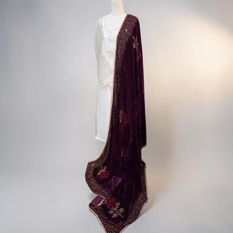 Stone Flower Velvet Shawls