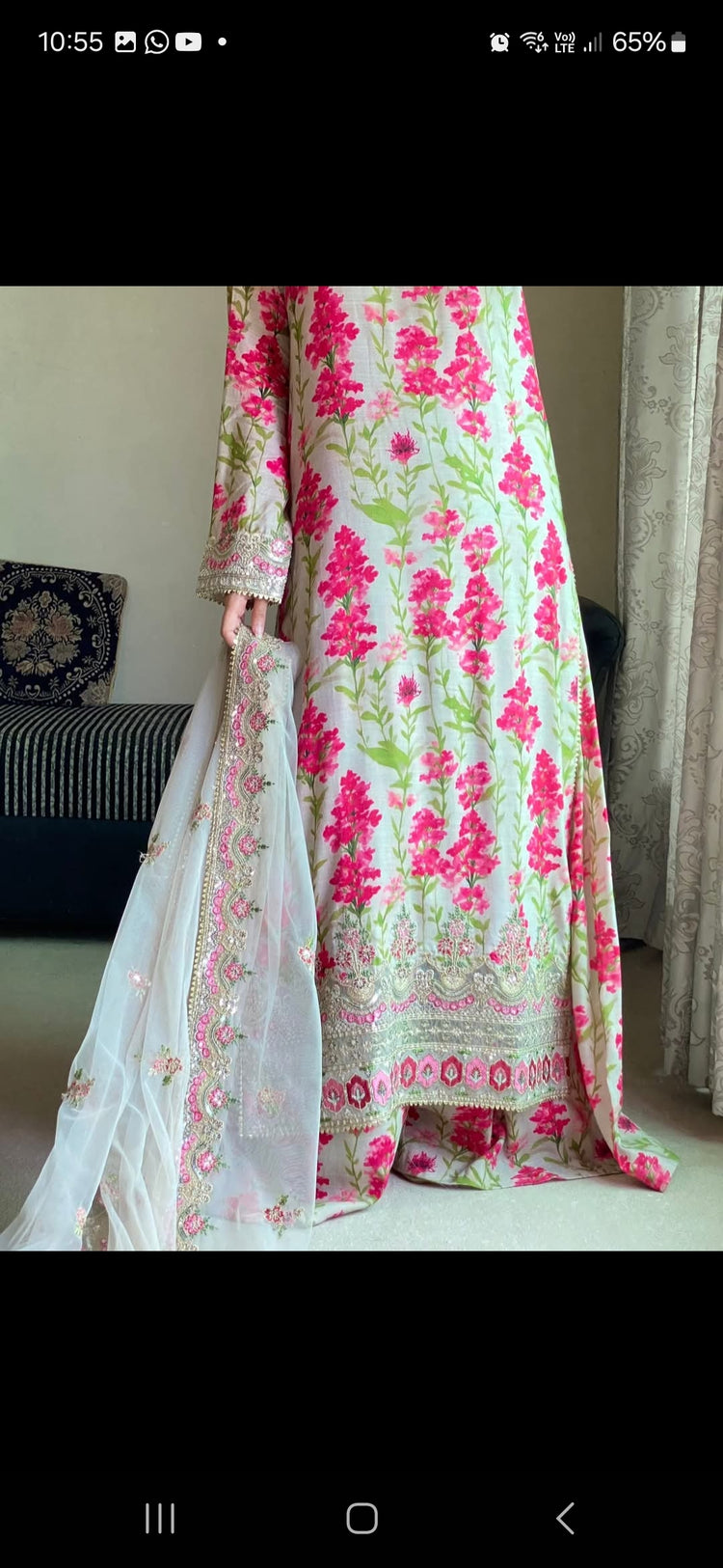 Floral silk 3pc dress